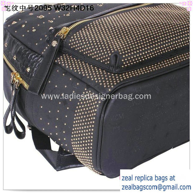 High Quality Replica MCM Armour Medium Backpack Snake Leather MC2095 Black - Click Image to Close